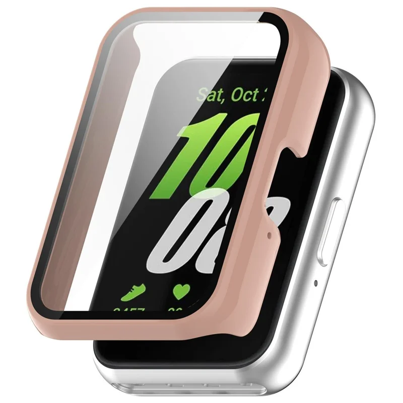 For Huawei Band 11 PC Watch Case with Tempered Glass Full Coverage Protection Watch Cover - Pink