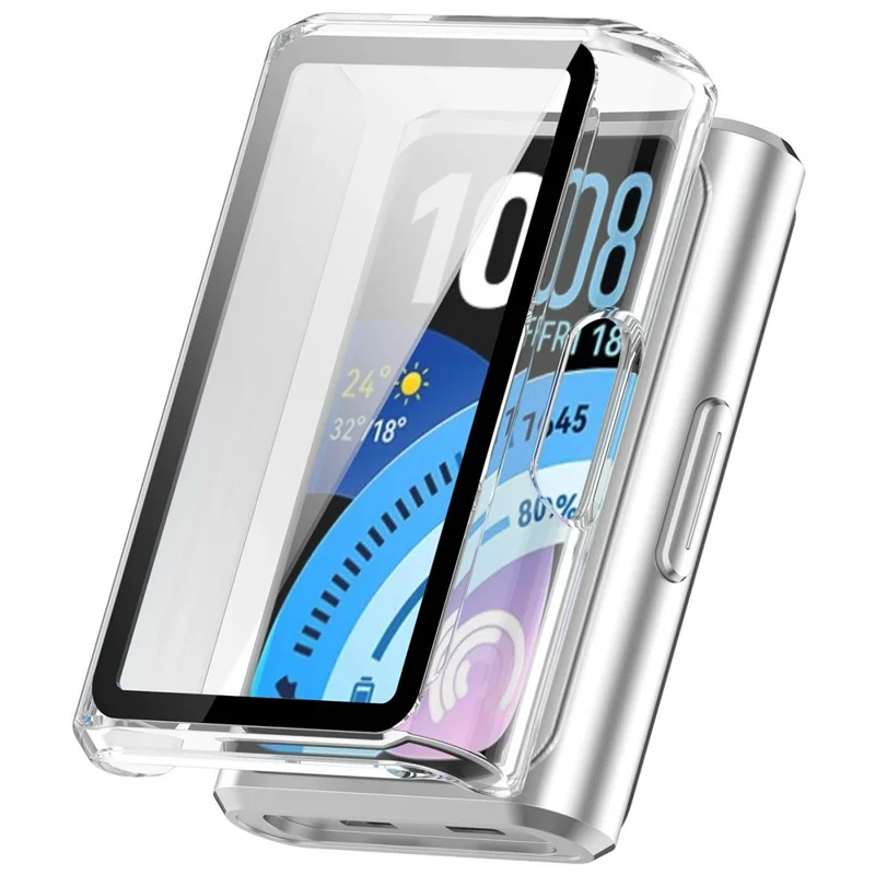 Custodia per Huawei Band 11 Pro / 11 Pro NFC con telaio in PC e pellicola protettiva in vetro - Trasparente