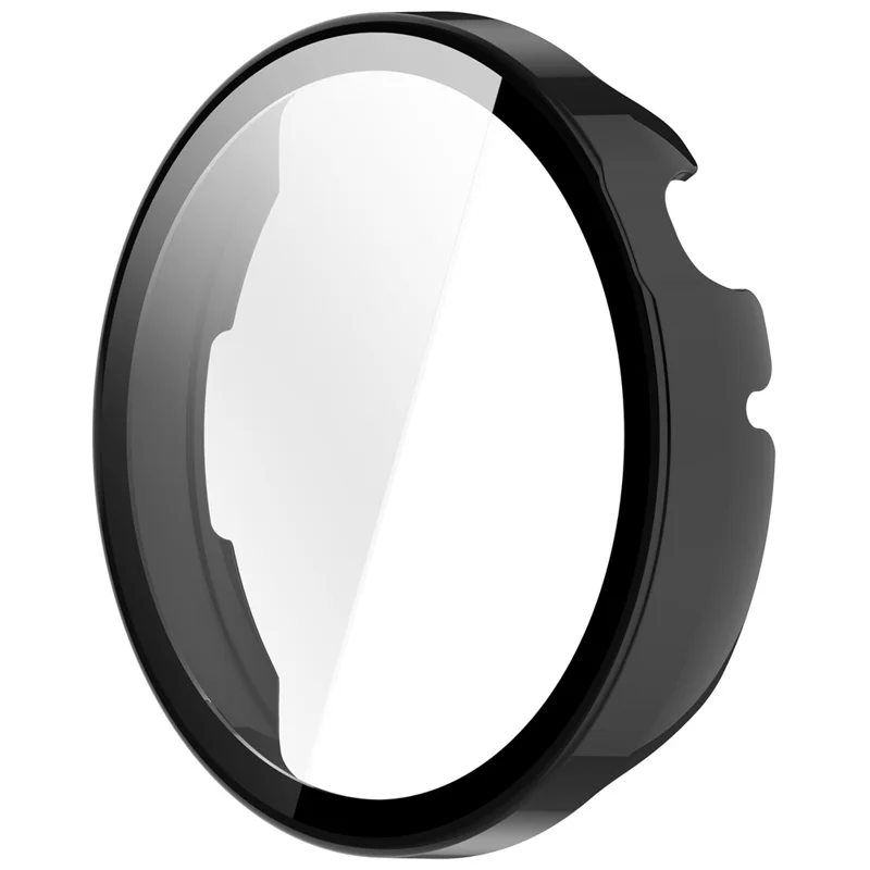 For Honor Watch GS 5 Case Hard PC Watch Protective Cover with Tempered Glass Film - Black