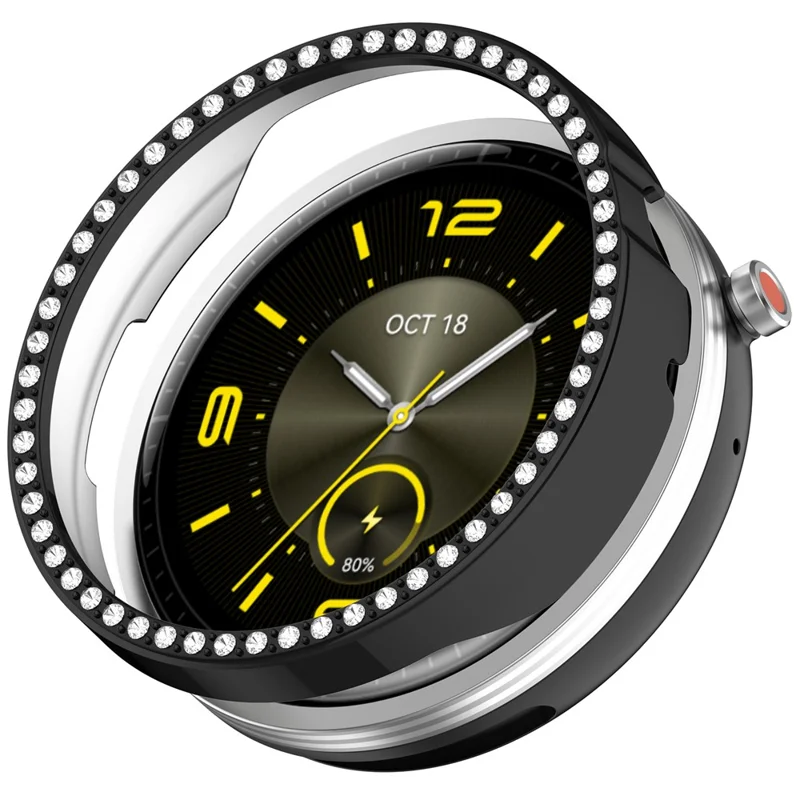 For Honor Watch GS 5 Watch Case Rhinestone Decor Hard PC Frame Protective Cover - Black