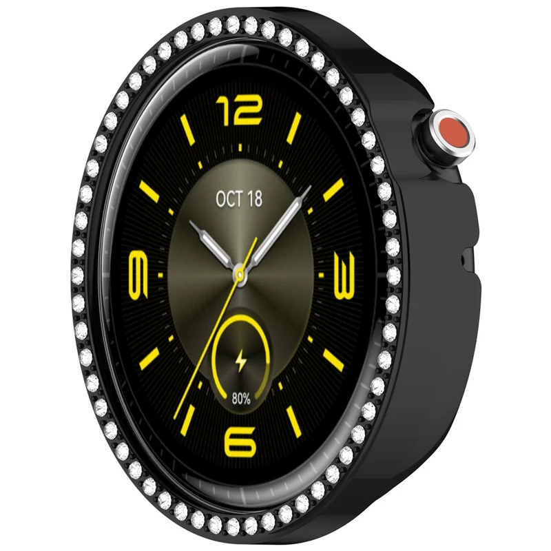 For Honor Watch GS 5 Watch Case Rhinestone Decor Hard PC Frame Protective Cover - Black