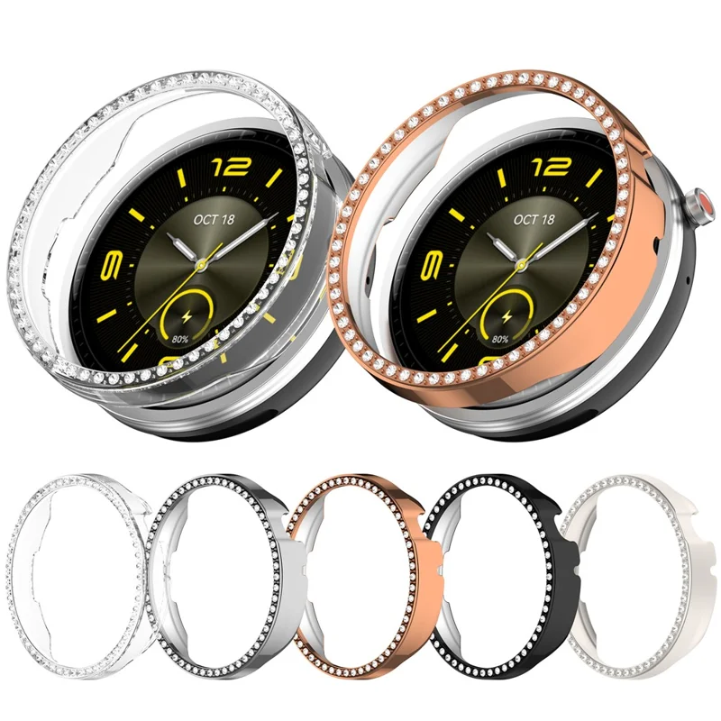 For Honor Watch GS 5 Watch Case Rhinestone Decor Hard PC Frame Protective Cover - Black