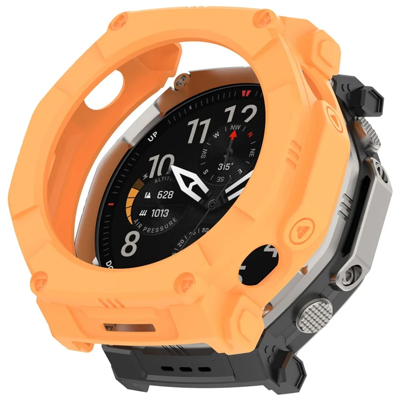 For Huami Amazfit T-Rex Ultra 2 Armor Watch Cover Hollow TPU Watch Frame Case - Orange