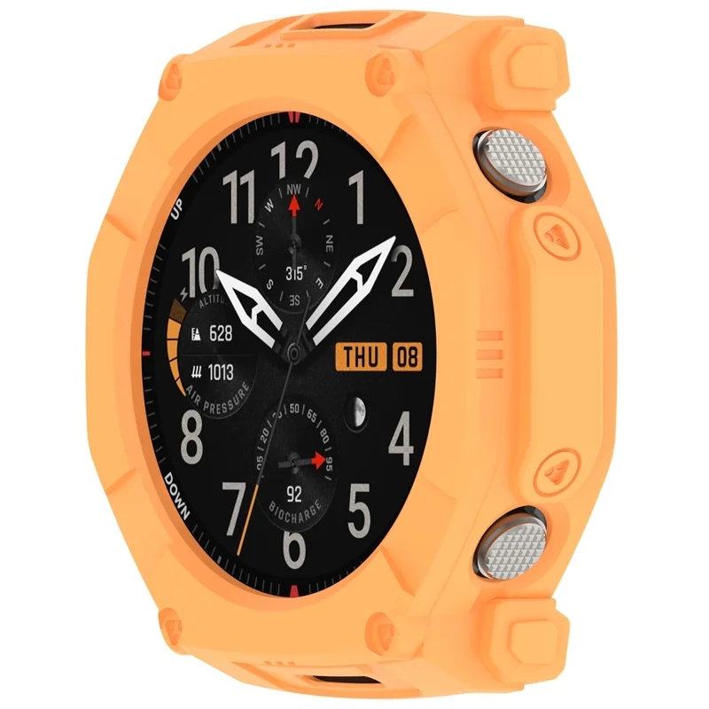 For Huami Amazfit T-Rex Ultra 2 Armor Watch Cover Hollow TPU Watch Frame Case - Orange