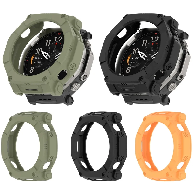 For Huami Amazfit T-Rex Ultra 2 Armor Watch Cover Hollow TPU Watch Frame Case - Orange