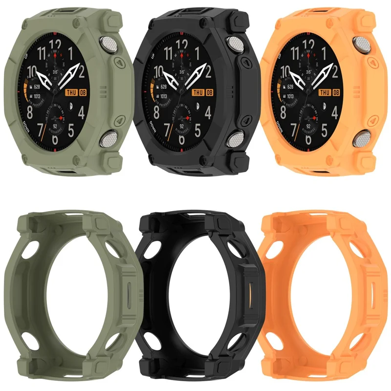 For Huami Amazfit T-Rex Ultra 2 Armor Watch Cover Hollow TPU Watch Frame Case - Orange