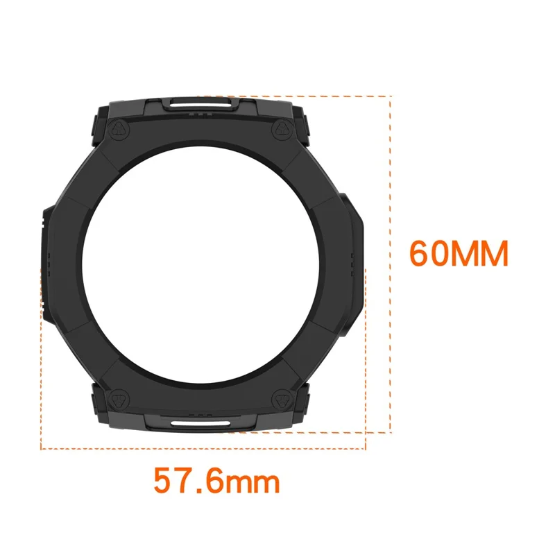 For Huami Amazfit T-Rex Ultra 2 Armor Watch Cover Hollow TPU Watch Frame Case - Orange