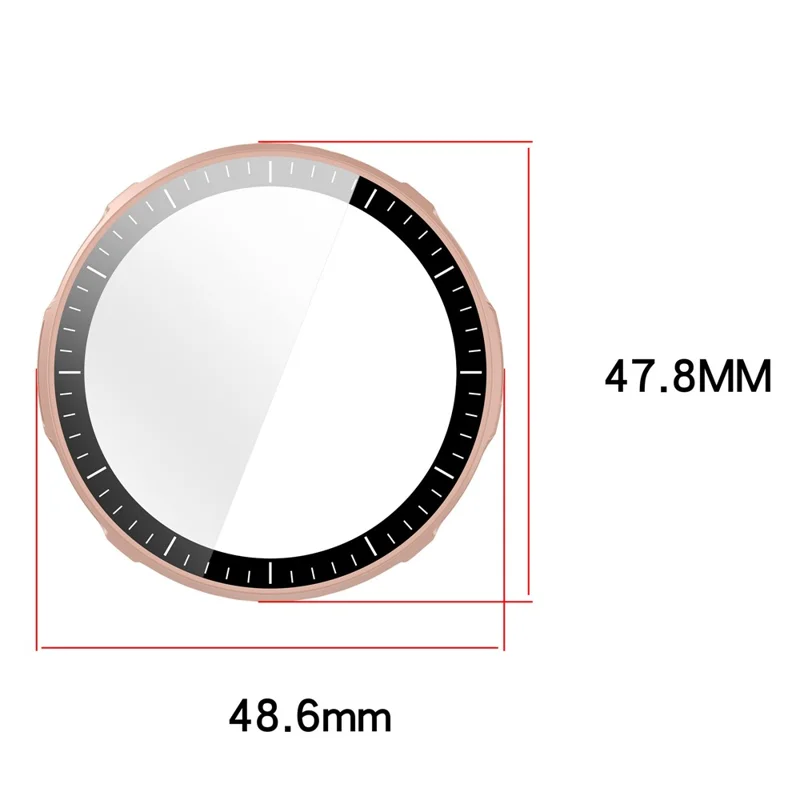 For Huami Amazfit Active 3 Premium Case Hard PC Watch Protective Cover with Tempered Glass Film - Glossy Black