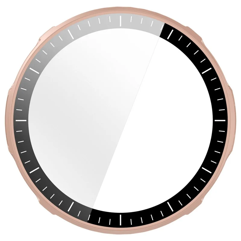 For Huami Amazfit Active 3 Premium Watch Case PC Frame Cover with Tempered Glass Screen Film - Pink