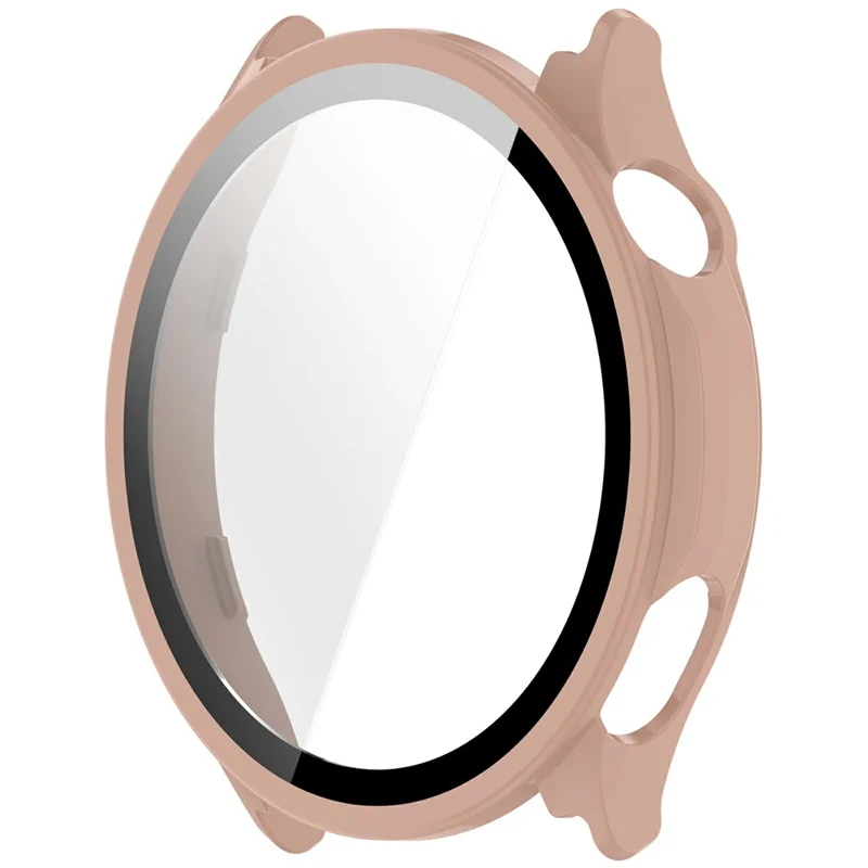 For Oppo Watch S  /  OnePlus Watch Lite Watch Case PC Frame Cover with Tempered Glass Screen Film - Pink