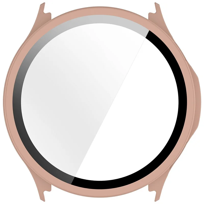 For Oppo Watch S  /  OnePlus Watch Lite Watch Case PC Frame Cover with Tempered Glass Screen Film - Pink