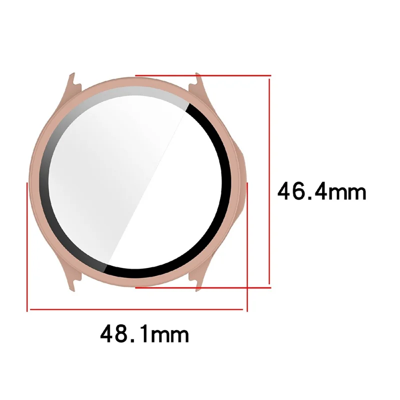 For Oppo Watch S  /  OnePlus Watch Lite Watch Case PC Frame Cover with Tempered Glass Screen Film - Pink
