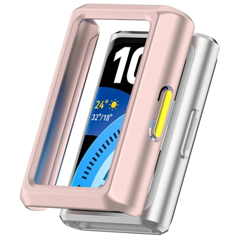 For Huawei Band 11 Pro Case Half-Wrapped Hollow Hard PC Watch Cover - Pink / Green