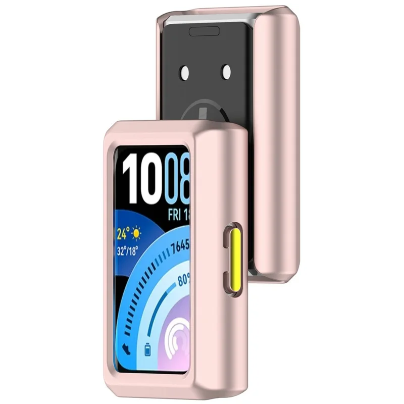 For Huawei Band 11 Pro Case Half-Wrapped Hollow Hard PC Watch Cover - Pink / Green