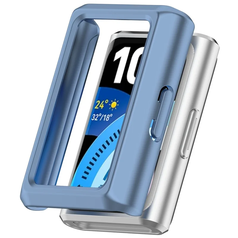 For Huawei Band 11 Pro Case Half-Wrapped Hollow Hard PC Watch Cover - Blue