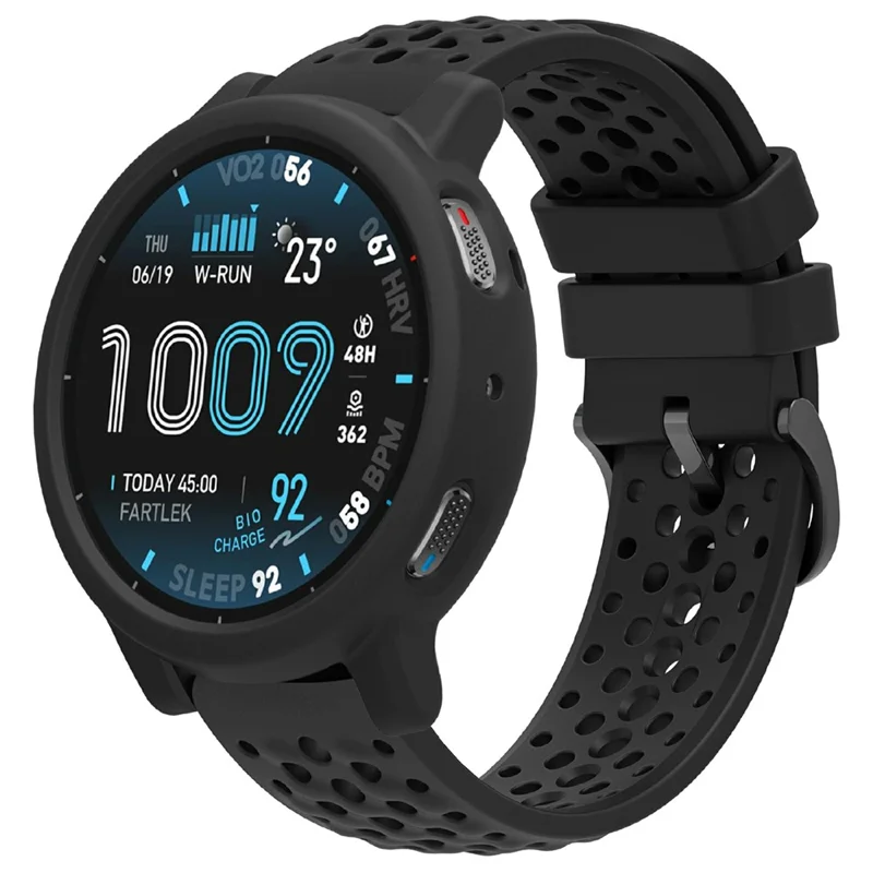 Custodia per Huami Amazfit Active 3 Max, Custodia Morbida in Silicone con Cornice Traforata - Nero