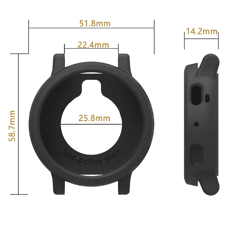 Custodia per Huami Amazfit Active 3 Max, Custodia Morbida in Silicone con Cornice Traforata - Nero