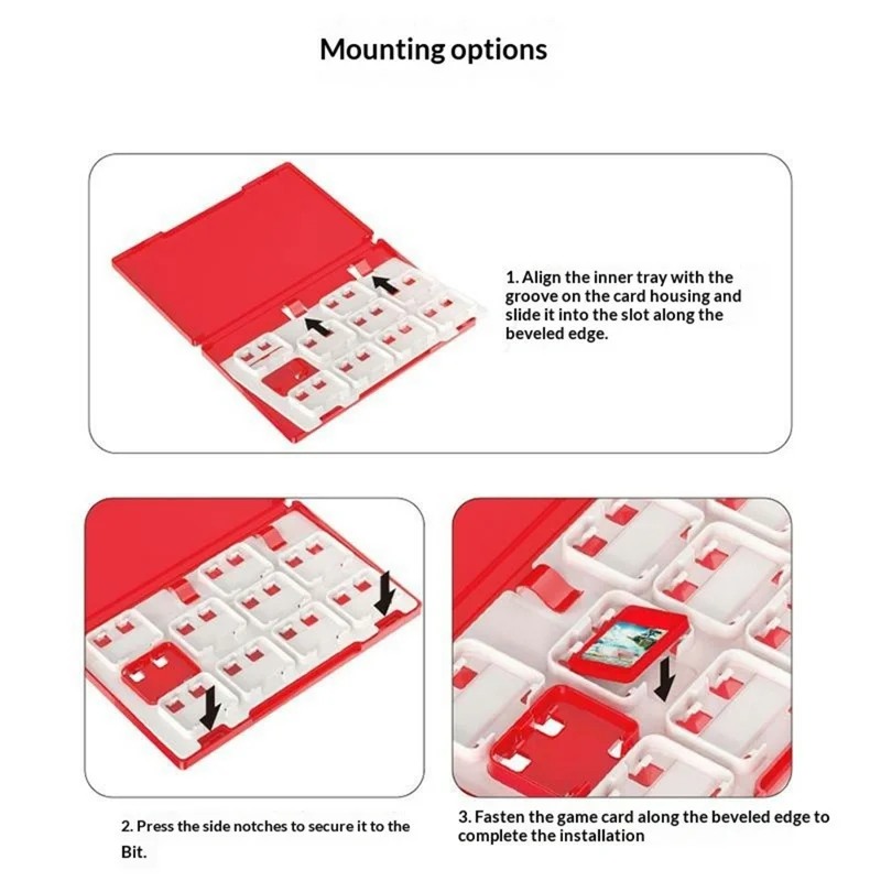 IPLAY HBS-2893 2 pièces 9-emplacement Support pour Cartes de Jeu pour Nintendo Switch 2 / Switch / OLED Boîtier de Cartouche Plateau Intérieur - Blanc