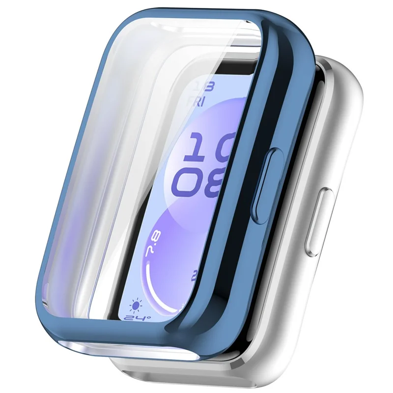TPU Watch Case for Huawei Band 11  /  11 NFC Full Coverage Protective Cover with Screen Protector - Electroplated Navy Blue