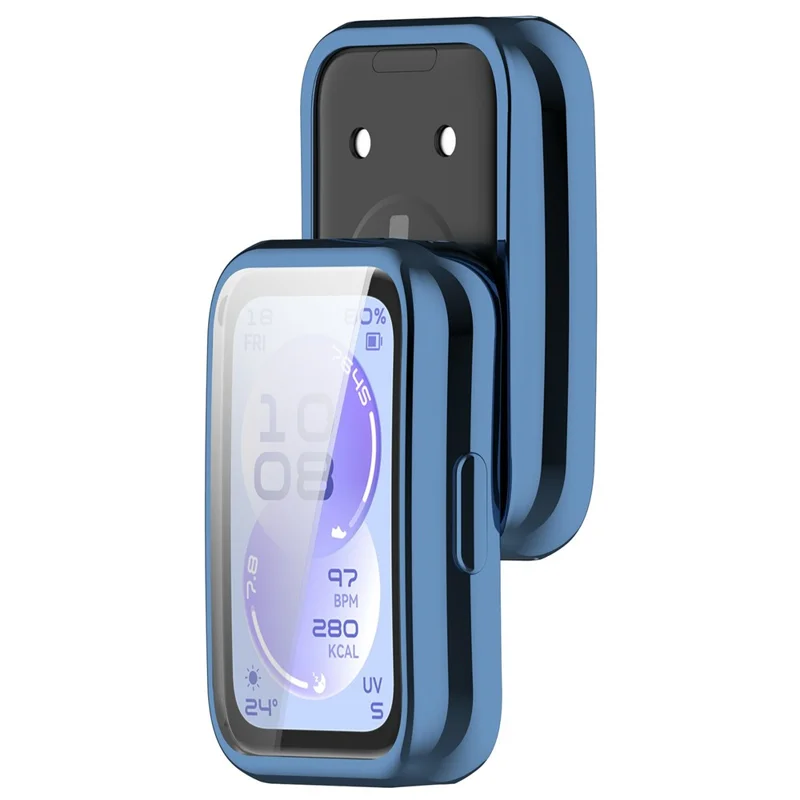 TPU Watch Case for Huawei Band 11  /  11 NFC Full Coverage Protective Cover with Screen Protector - Electroplated Navy Blue