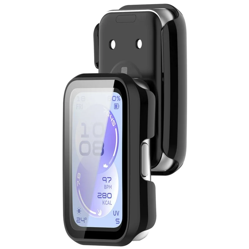 Custodia per Huawei Band 11 / 11 NFC, Custodia Rigida in PC con Proteggi Schermo in Vetro Temperato - Nero
