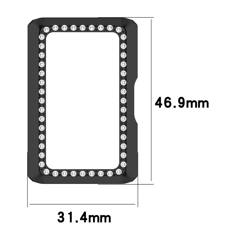 For Huawei Band 11 Pro Watch Case Rhinestone Decor Hard PC Hollow Watch Cover - Electroplating Black
