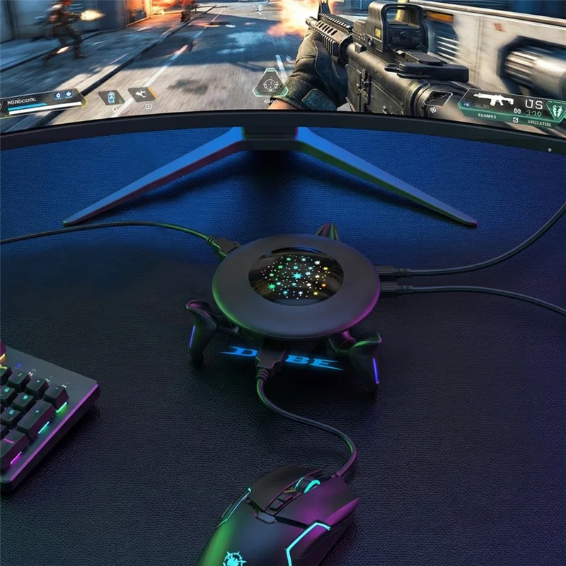 DOBE FOMIS ELECTRONICS TY-3879 Keyboard Mouse Converter for Nintendo Switch 2 / Sony PlayStation 4 / 3 Gaming Accessory - Black