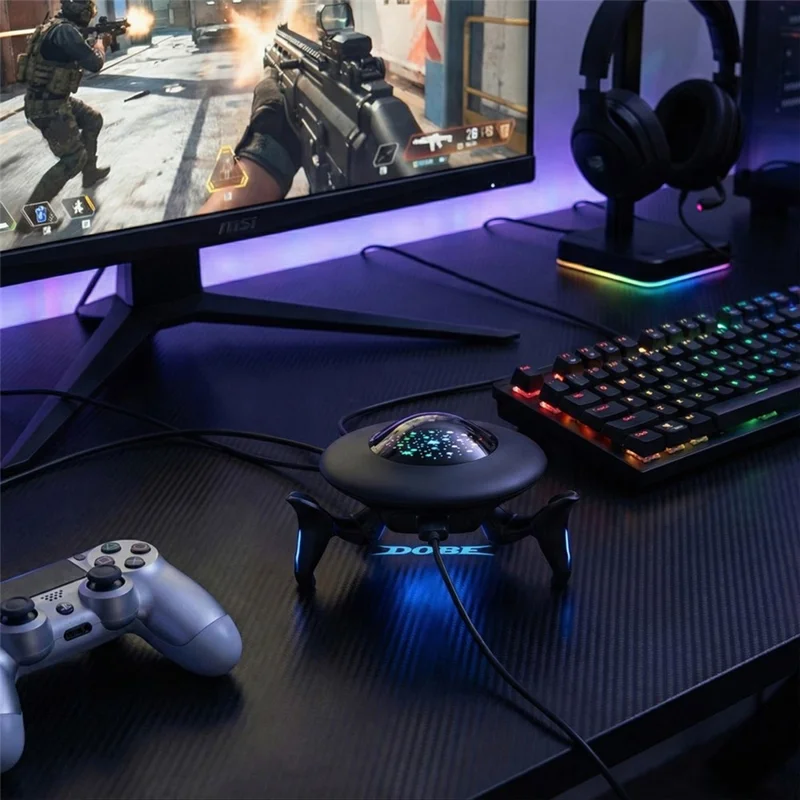 DOBE FOMIS ELECTRONICS TY-3879 Keyboard Mouse Converter for Nintendo Switch 2 / Sony PlayStation 4 / 3 Gaming Accessory - Black