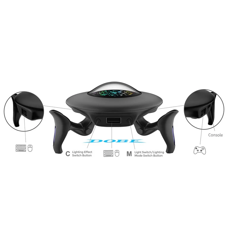 DOBE FOMIS ELECTRONICS TY-3879 Keyboard Mouse Converter for Nintendo Switch 2 / Sony PlayStation 4 / 3 Gaming Accessory - Black