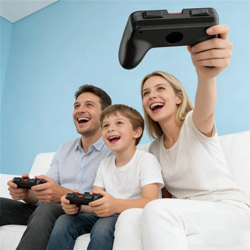 Pour Nintendo Switch OLED / Switch 2 Lot de 2 poignées de manette de jeu Confort ergonomique Support portable avec patins en caoutchouc souple - Noir