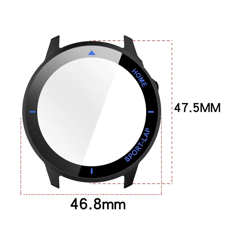 For Huawei Watch GT Runner 2 Watch Case PC Protective Cover with Tempered Glass Screen Protector - Transparent / Blue