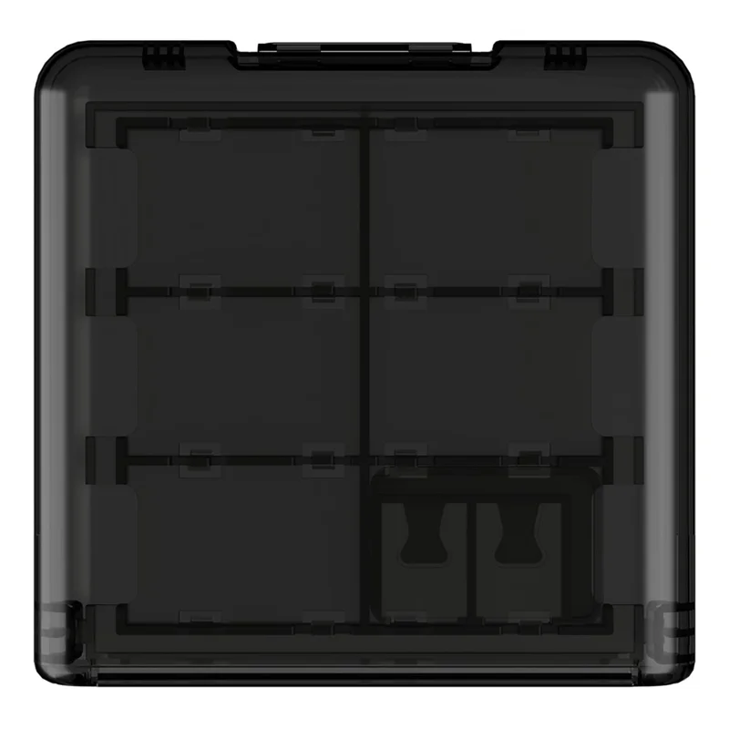12-in-1 Game Card Storage Case for Nintendo Switch Transparent PP Plastic Protective Box with TF Card Slots - Black