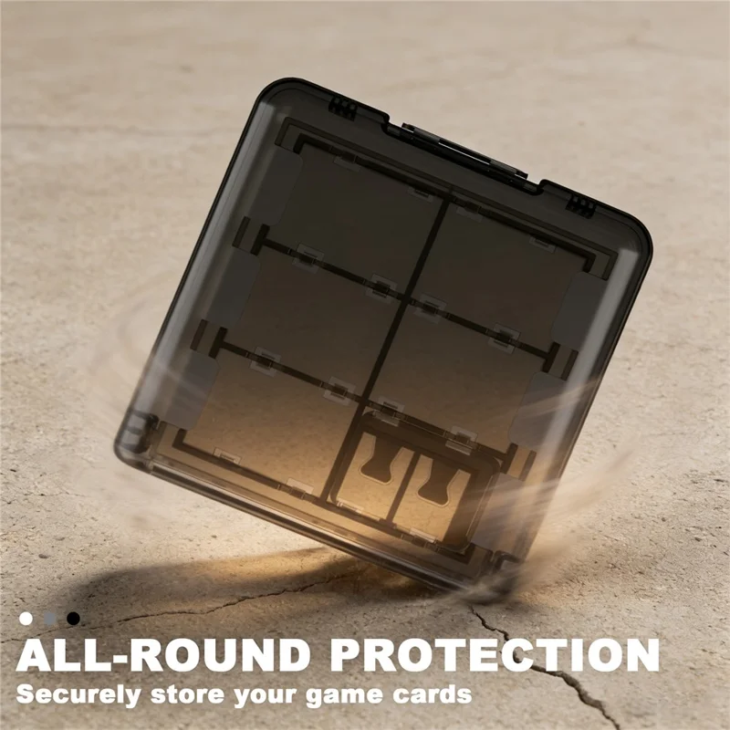 12-in-1 Game Card Storage Case for Nintendo Switch Transparent PP Plastic Protective Box with TF Card Slots - Black