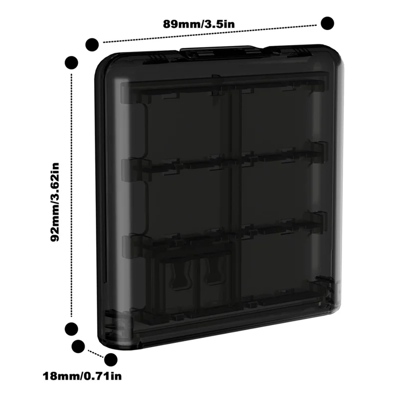12-in-1 Game Card Storage Case for Nintendo Switch Transparent PP Plastic Protective Box with TF Card Slots - Black