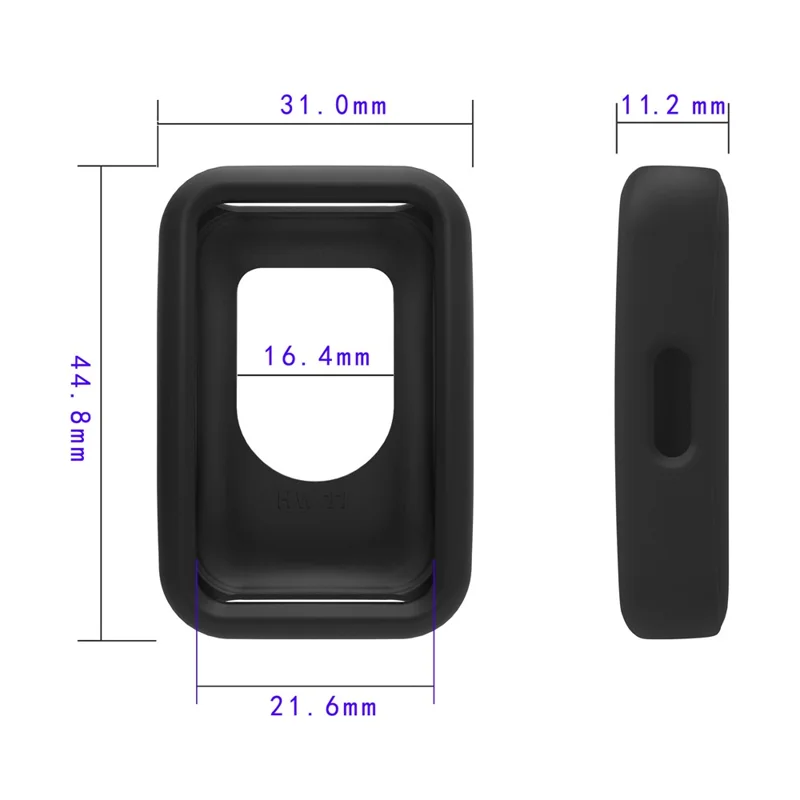 For Huawei Band 11 / 11 NFC Silicone Case Solid Color Shockproof Watch Protective Cover - Black
