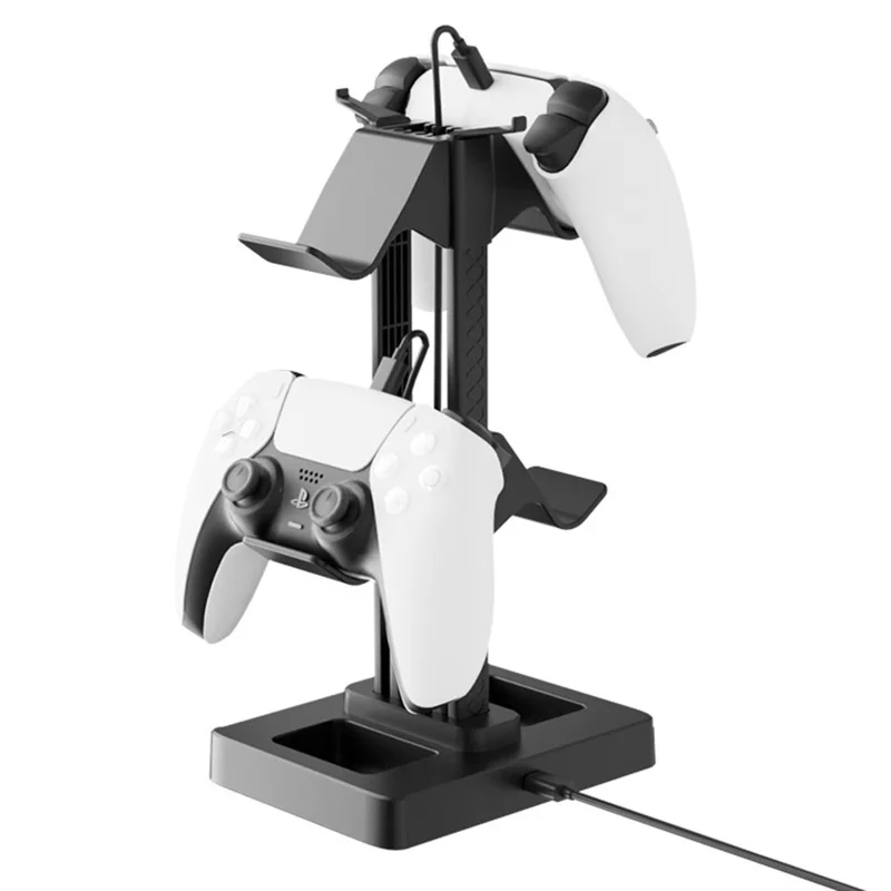 IPLAY HBS-2846 Gamepad Storage Stand 8 Controllers Charging Station for PS5 PS4 Xbox Switch Pro Desktop Organizer with Cable Management
