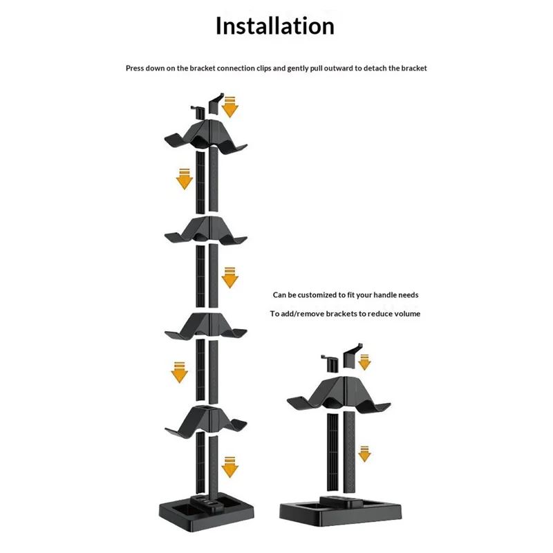 IPLAY HBS-2846 Gamepad Storage Stand 8 Controllers Charging Station for PS5 PS4 Xbox Switch Pro Desktop Organizer with Cable Management