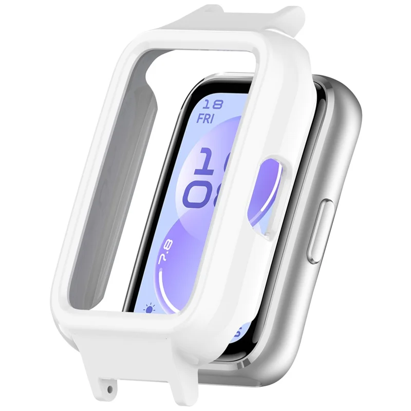 Funda para reloj Huawei Band 11 / 11 NFC, carcasa protectora dura de policarbonato con recortes para botones de 12 mm - Blanco
