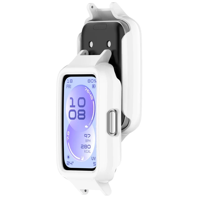 Funda para reloj Huawei Band 11 / 11 NFC, carcasa protectora dura de policarbonato con recortes para botones de 12 mm - Blanco