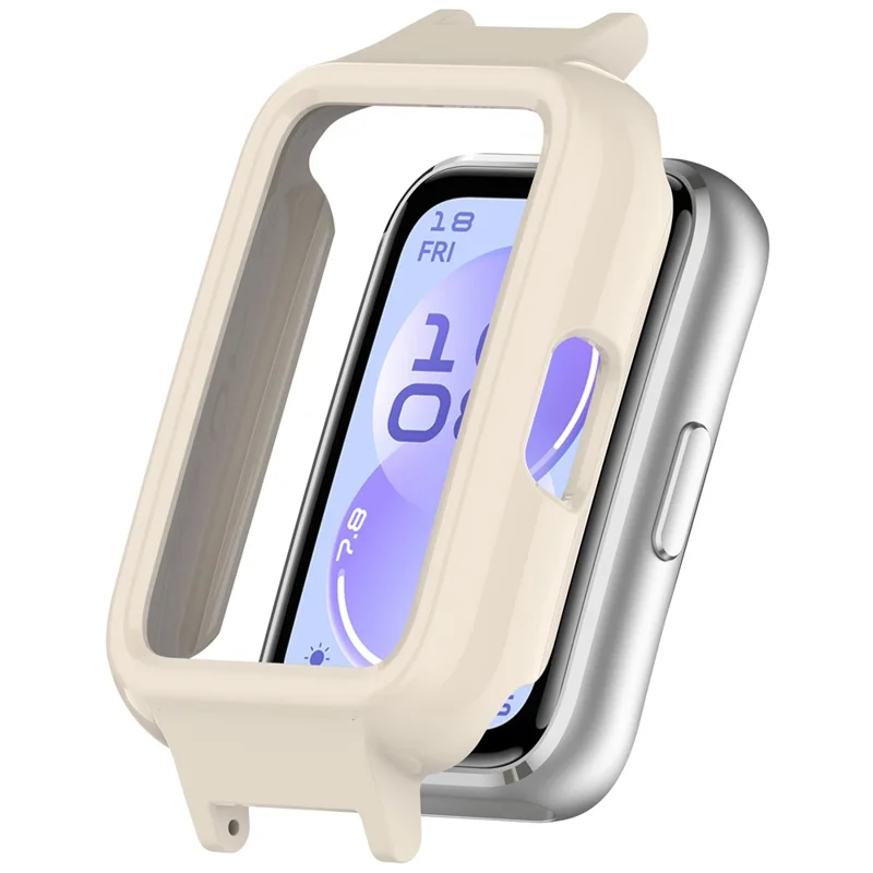 For Huawei Band 11  /  11 NFC Watch Case Hard PC Protective Cover with 12mm Button Cutouts - Antique White
