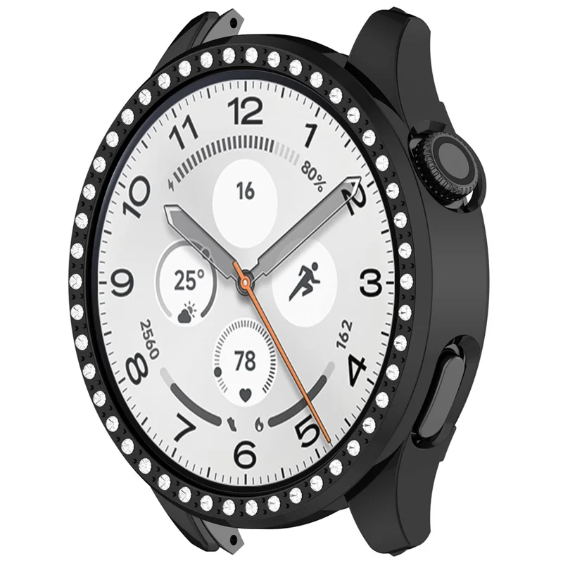 For Xiaomi Watch S5 PC Watch Protective Case Rhinestone Decor Hollow PC Watch Cover - Black