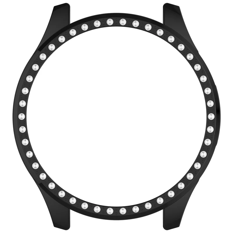 For Xiaomi Watch S5 PC Watch Protective Case Rhinestone Decor Hollow PC Watch Cover - Black