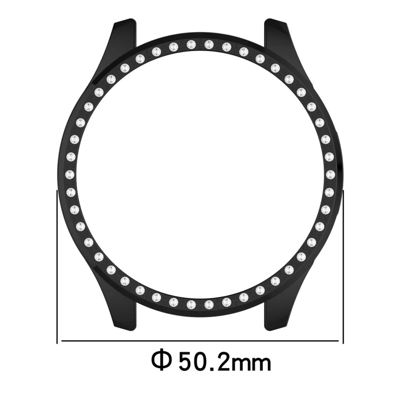 For Xiaomi Watch S5 PC Watch Protective Case Rhinestone Decor Hollow PC Watch Cover - Black