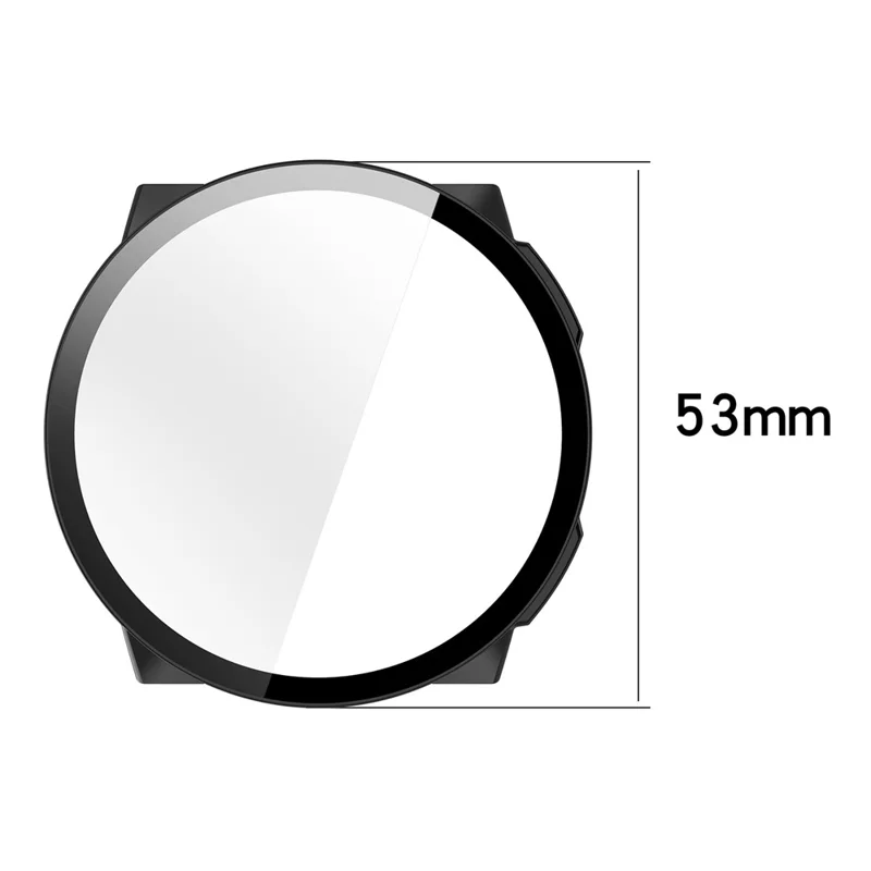 For Suunto Nautic S Hard PC Watch Case with Tempered Glass Screen Film - Black