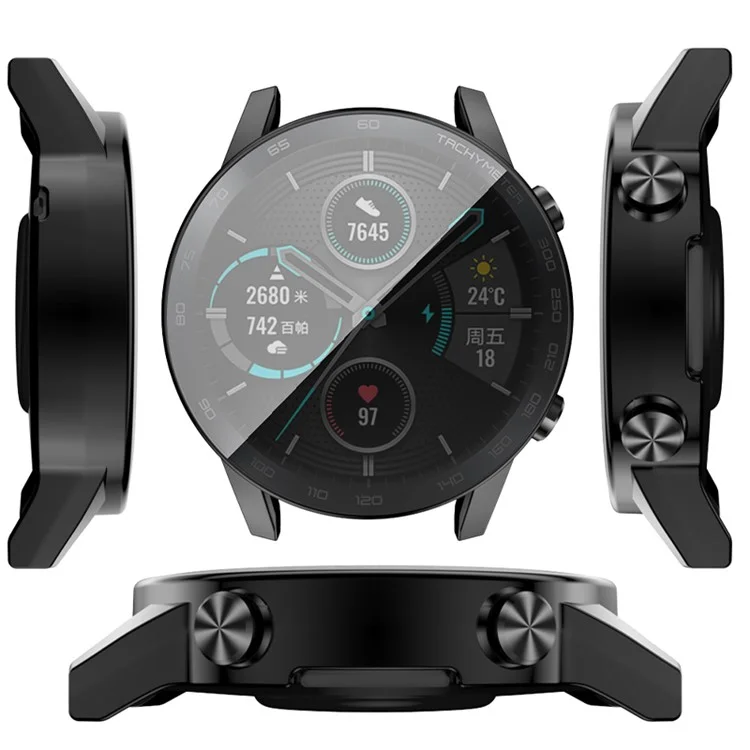 Electroplating TPU Watch Cover Full Protective Case for Huawei Honor Magic 2 46MM - Black