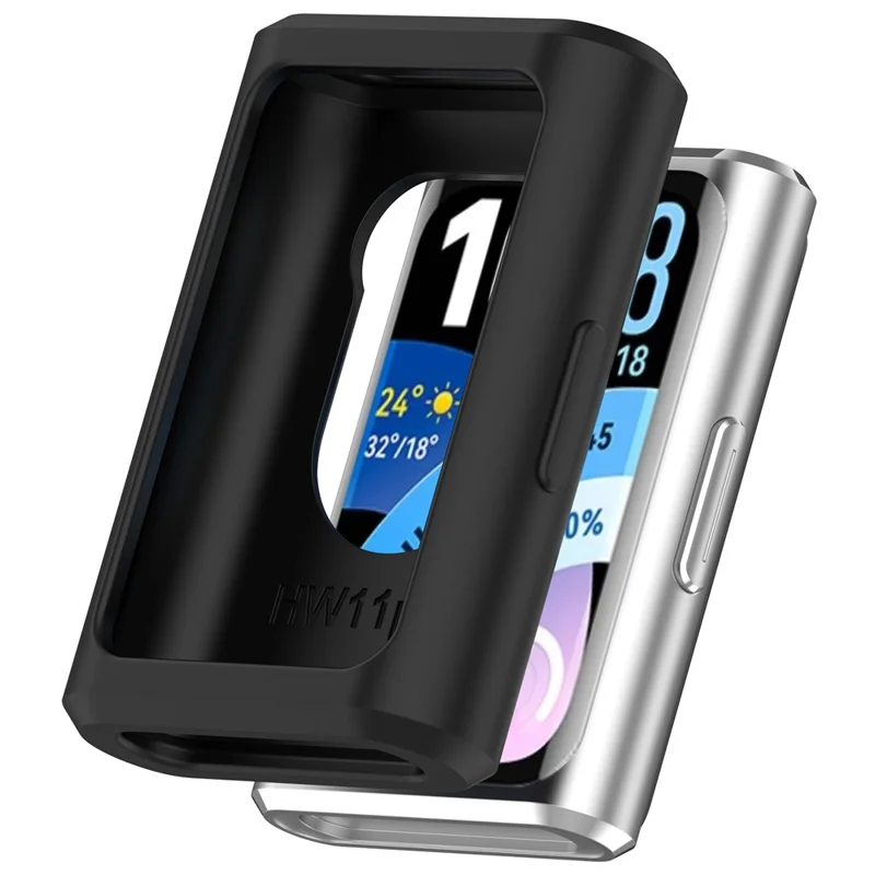 For Huawei Band 11 Pro / 11 Pro NFC Watch Case Soft Silicone Protective Cover - Black