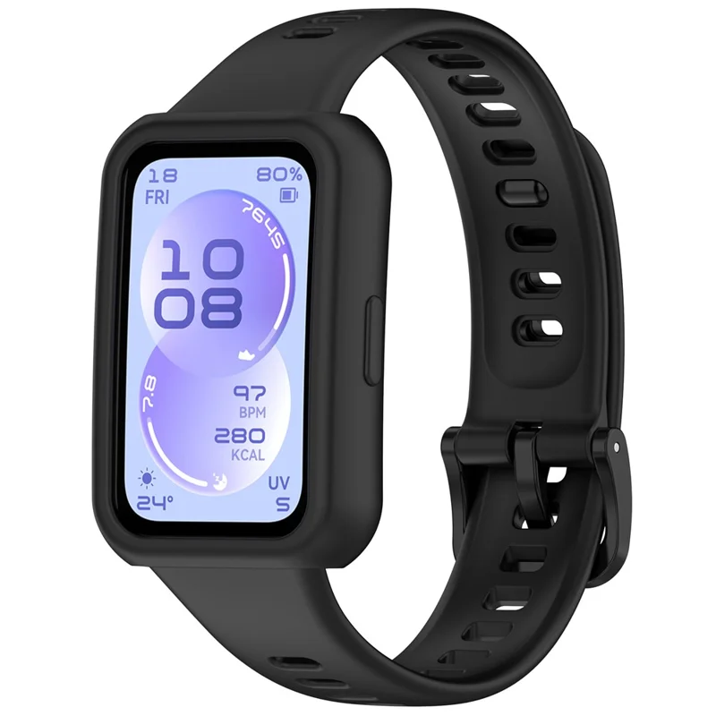 For Huawei Band 11 / 11 NFC Watch Case Soft Silicone Protective Cover - Black