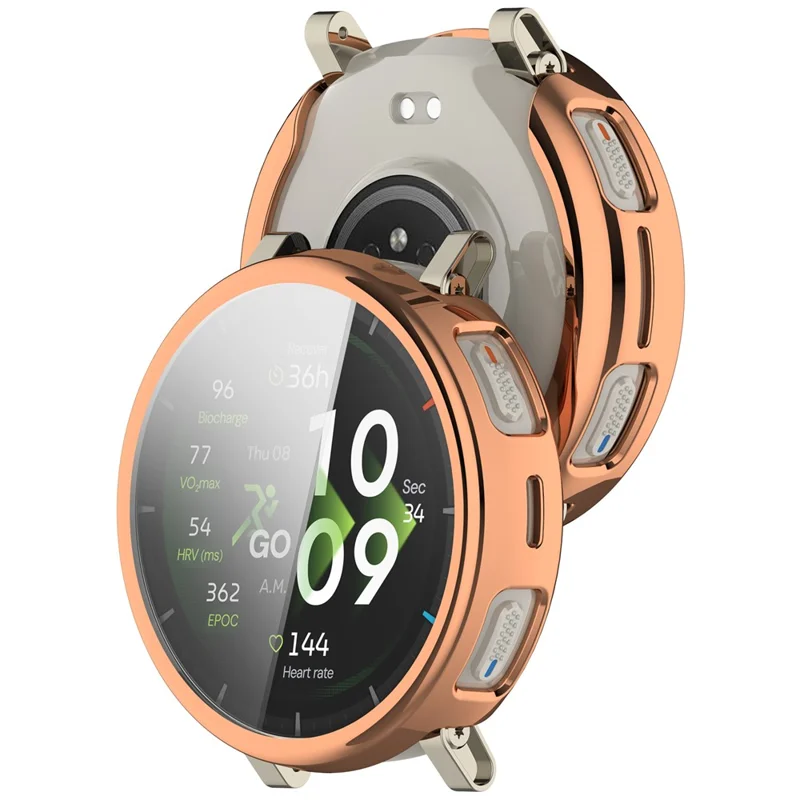 For Huami Amazfit Active 3 Premium Full Coverage TPU Watch Cover Electroplated Protective Case - Rose Gold