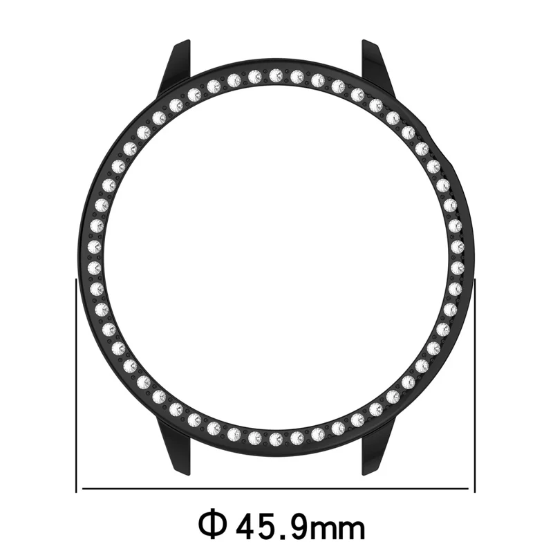 For OnePlus Watch 4 43mm / Watch 3 43mm / Oppo Watch X3 Mini / Watch X2 Mini PC Watch Protective Case Rhinestone Decor Hollow PC Watch Cover - Black