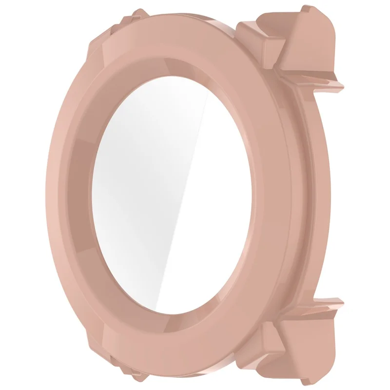 For Garmin Instinct 3 AMOLED 45mm / Instinct 3 Solar 45mm Protective Case with Tempered Glass Screen Protector PC Watch Cover - Pink